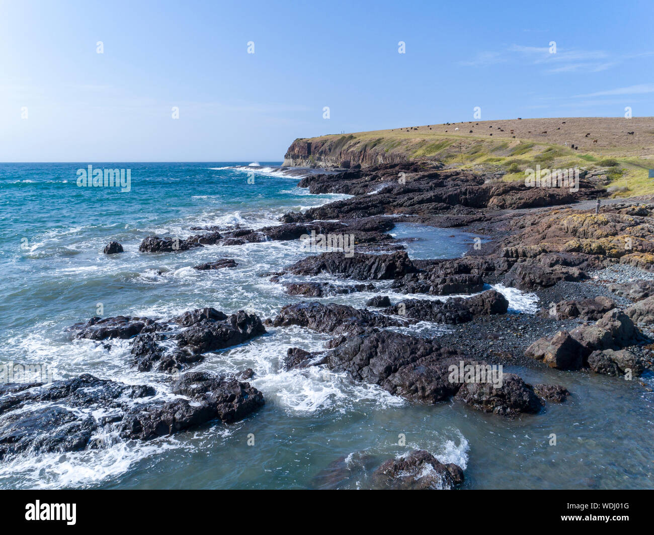 The coastal inlet at Kiama on the New South Wales south coast in ...