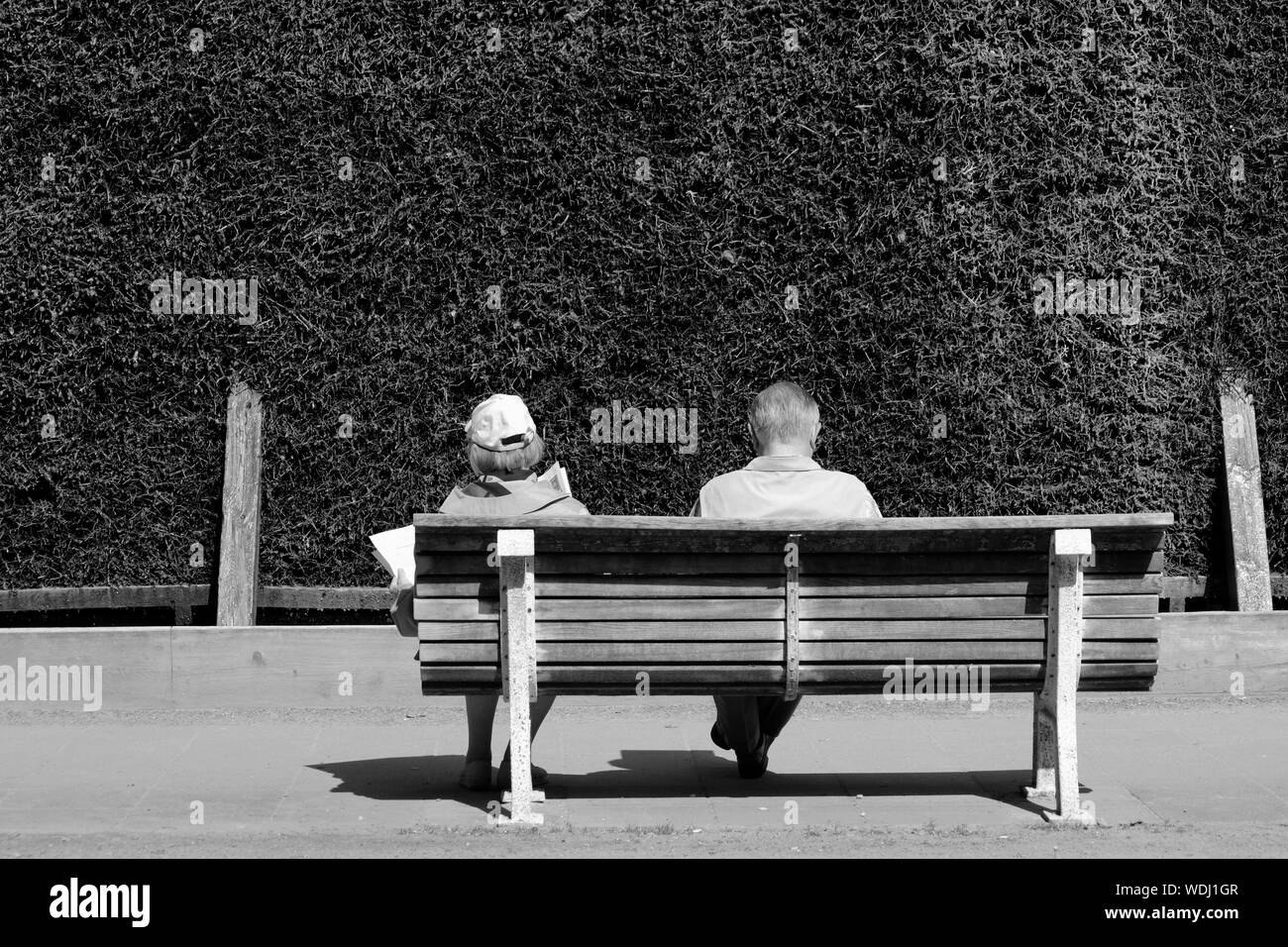 Senior Man Sitting Bench Rear View High Resolution Stock Photography and Images Alamy