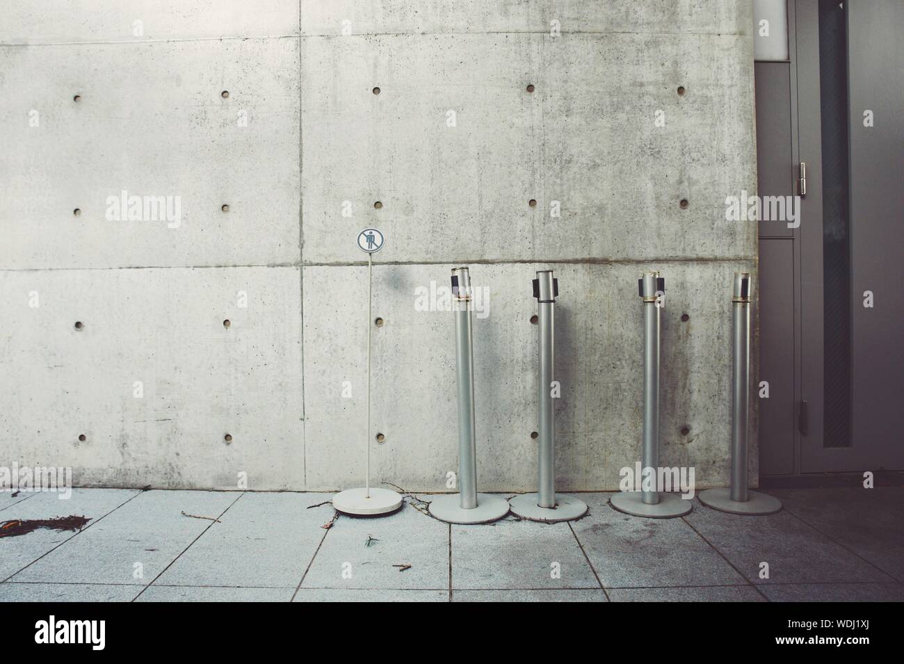 Stanchions Against Wall Of Building Stock Photo Alamy