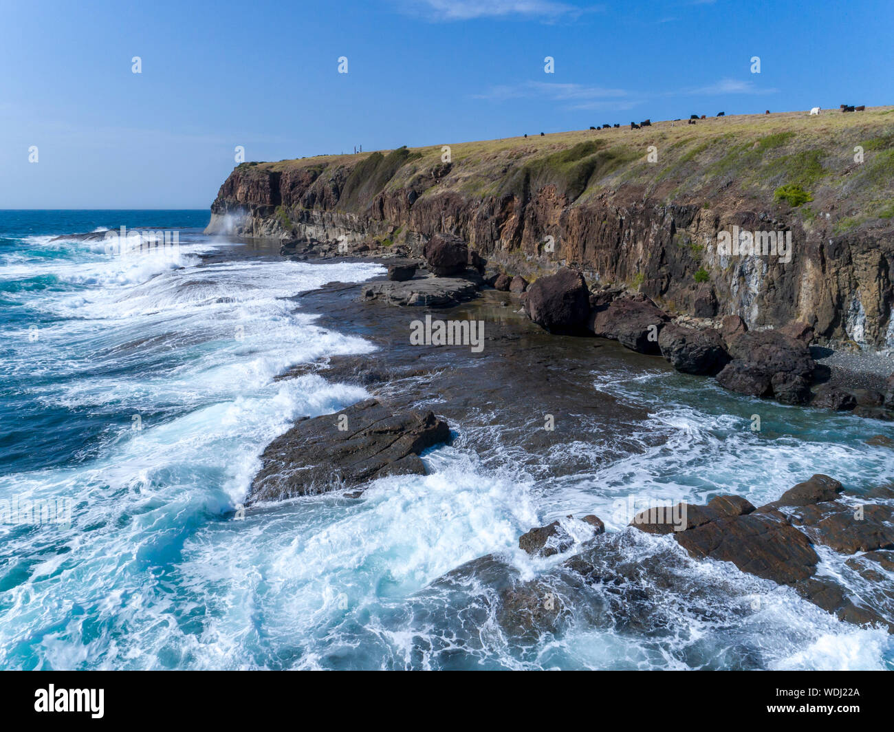 The coastal inlet at Kiama on the New South Wales south coast in ...