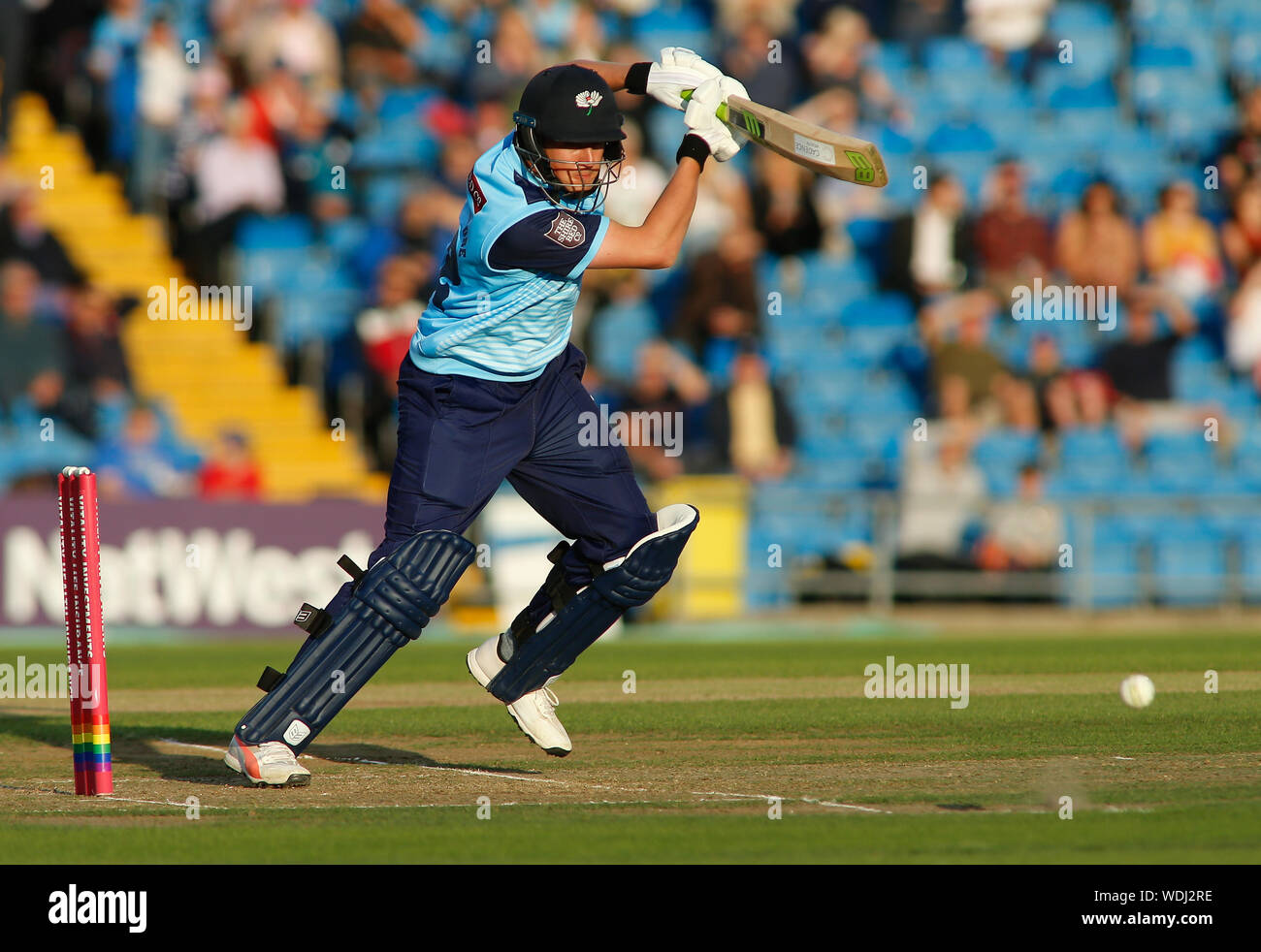 Emerald Headingley Stadium, Leeds, West Yorkshire, 29th August 2019. Tom Kohler-Cadmore of Yorkshire batting during the Vitality Blast match between Yorkshire Viking vs Northamptonshire Steelbacks at Emerald Headingley Stadium, Leeds, West Yorkshire. Credit: Touchlinepics/Alamy Live News Stock Photo