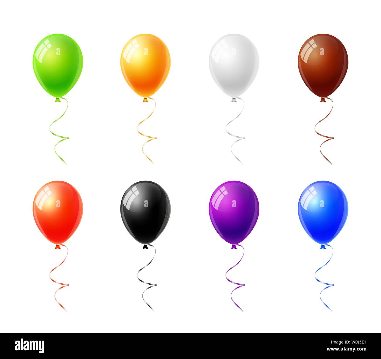Colorful balloons set isolated on white background vector Stock Vector