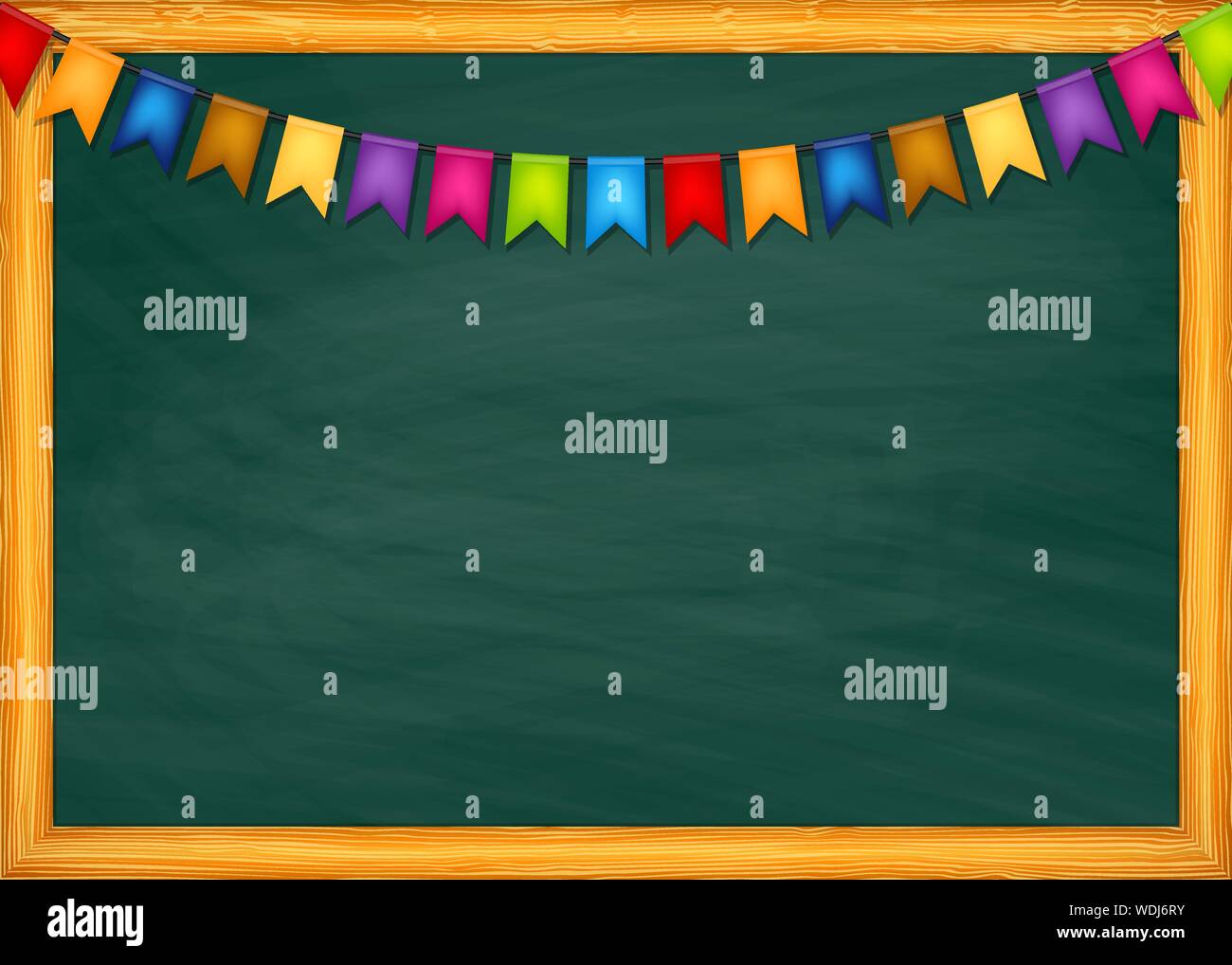 Blackboard Colorful Flag Back To School Backdrop