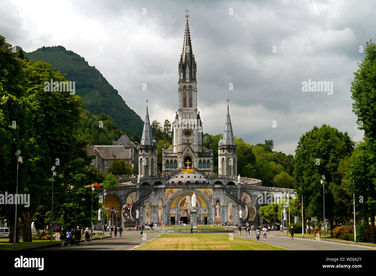 Basilica of the Immaculate Conception in Lourdes, France Stock Photo ...