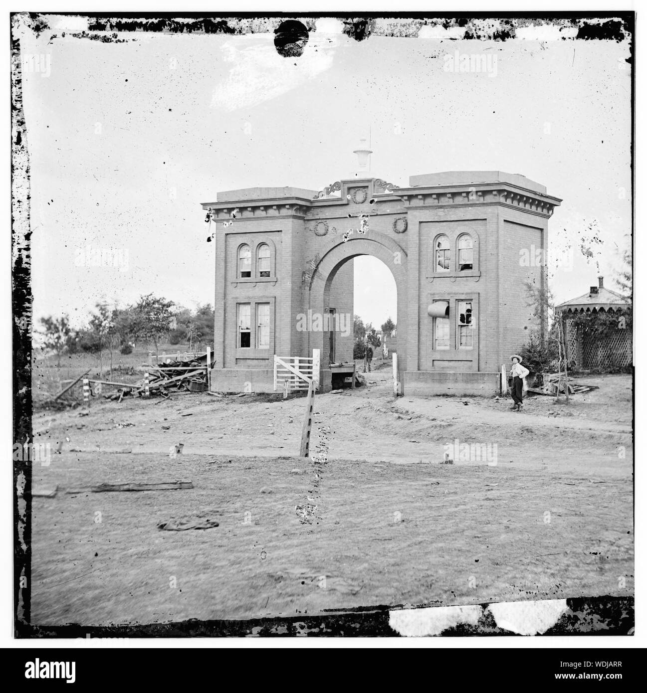 Gettysburg, Pa. The cemetery gatehouse Abstract: Selected Civil War photographs, 1861-1865 Stock Photo