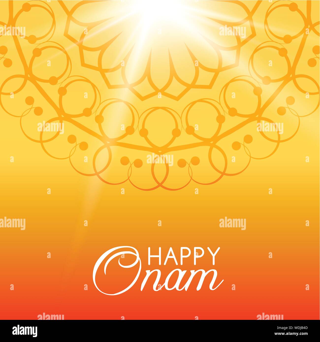 Happy Onam. Vector greeting card with orange background Stock Vector Image  & Art - Alamy