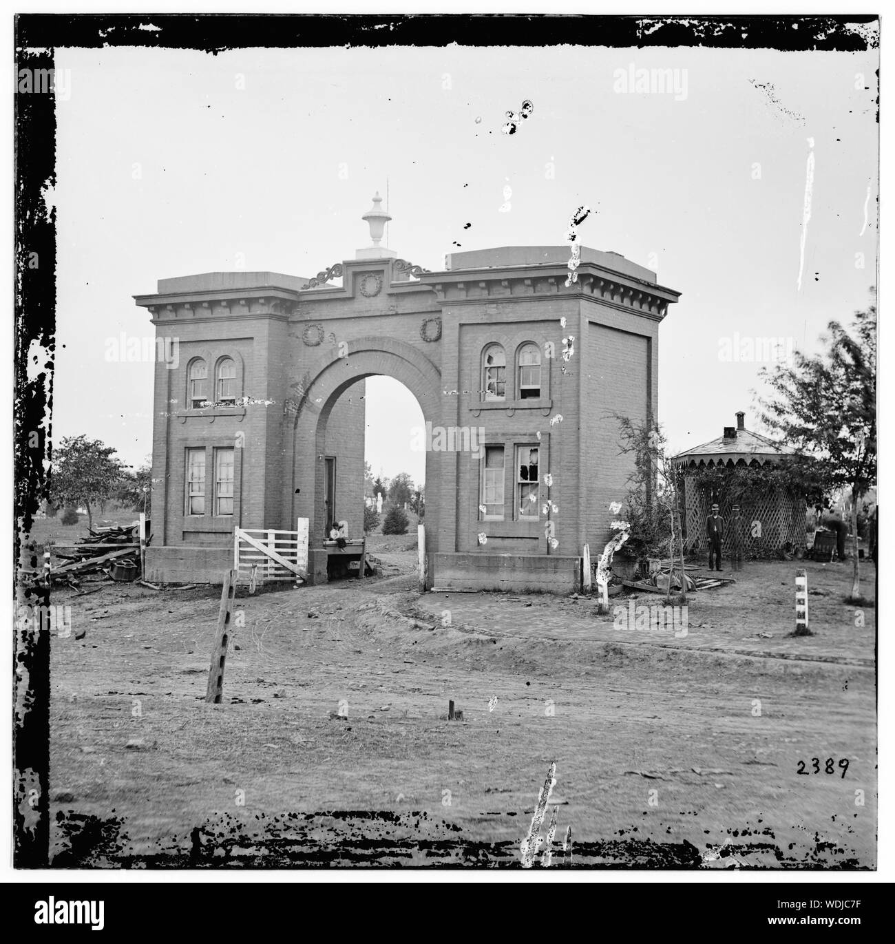 Gettysburg, Pennsylvania. The cemetery gatehouse Stock Photo