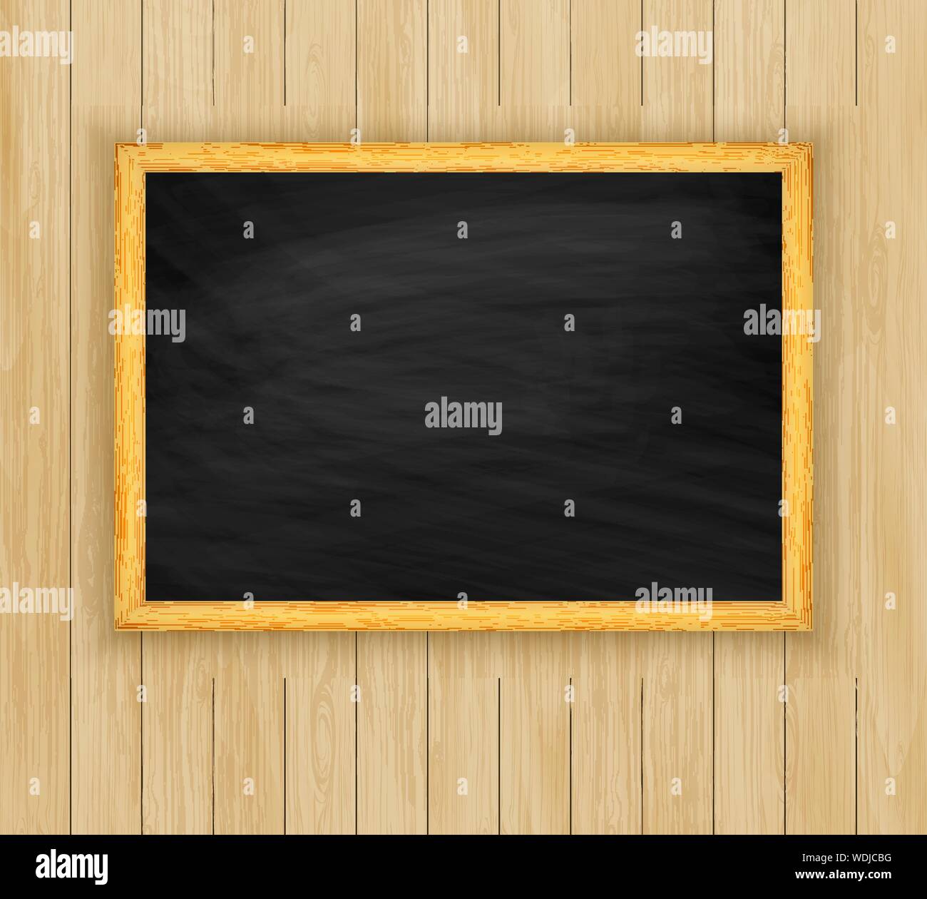 Blackboard on wooden background vector Stock Vector Image & Art Alamy