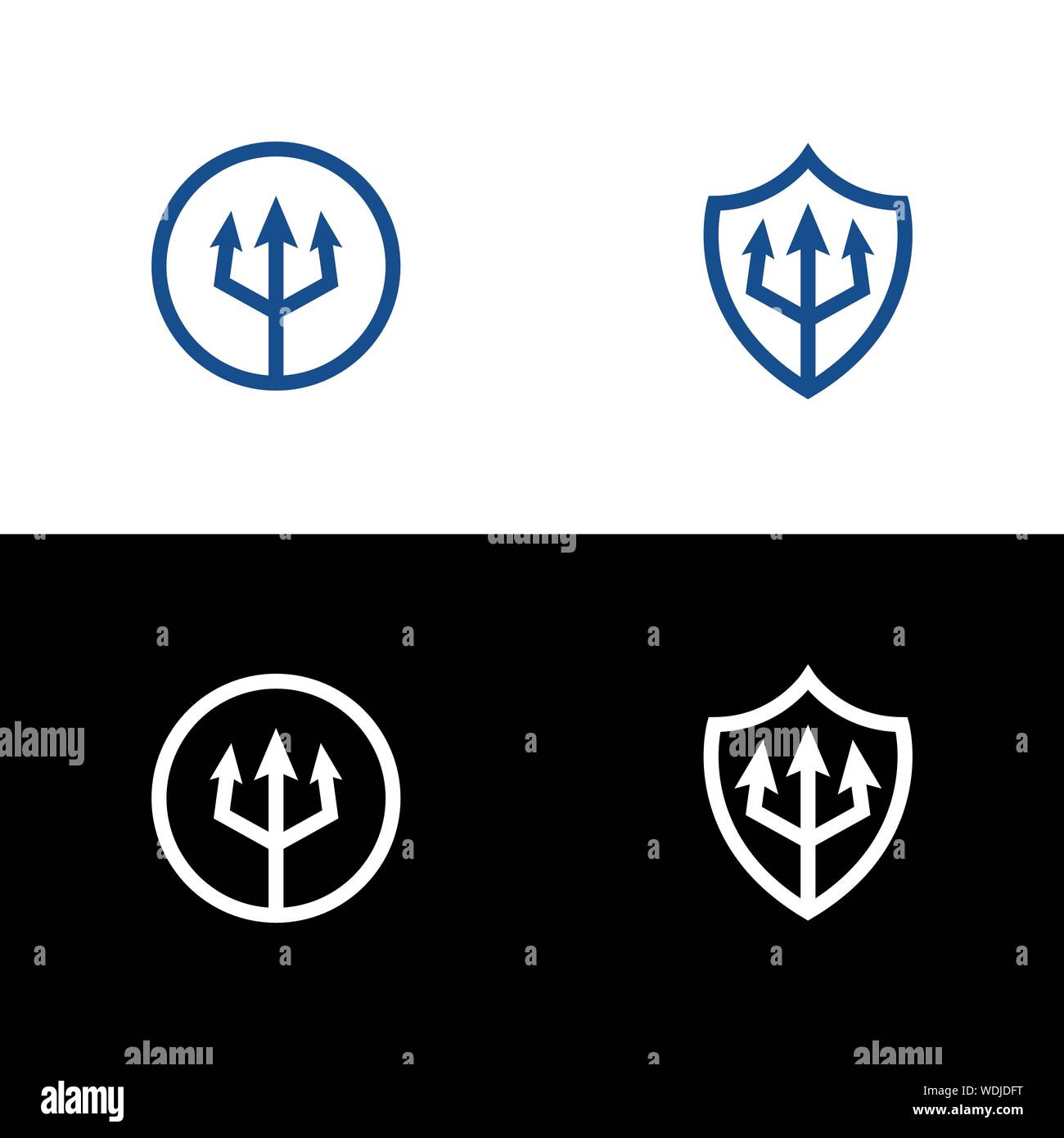 Circle And Shield With Trident Icon In Outline Style On A White And Black Background Stock Vector Image Art Alamy Circle And Shield With Trident Icon In Outline Style On A White And Black Background Stock Vector Image Art Alamy