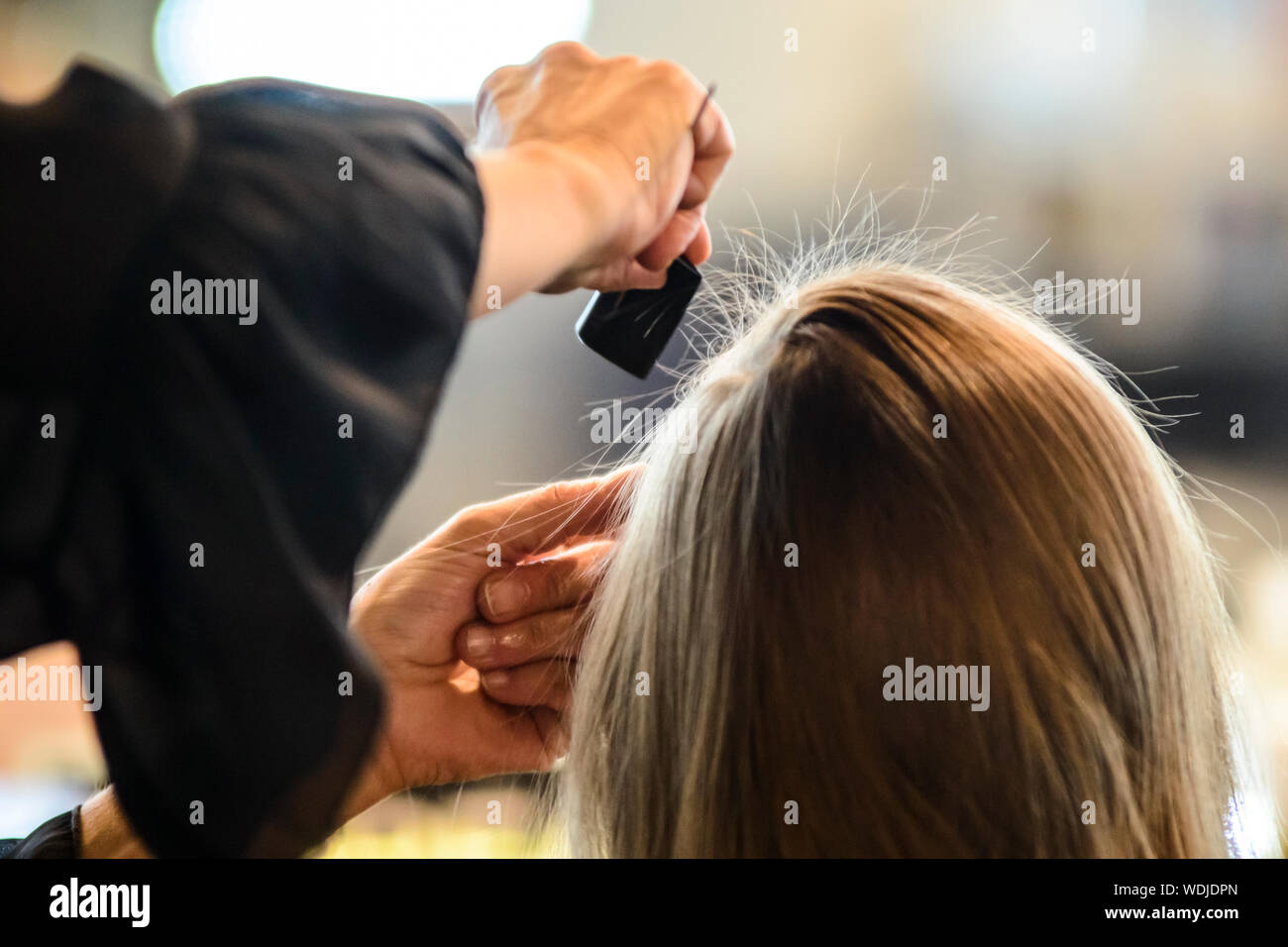 Hair Styling On A Model Backstage The Spanish Fashion Designer