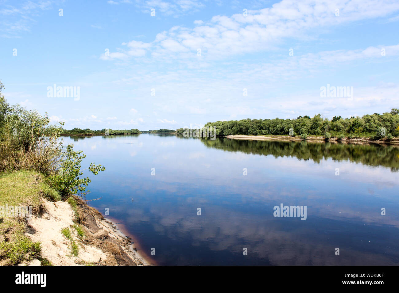 landscape of the pripyat river in Belarussian polessie Stock Photo