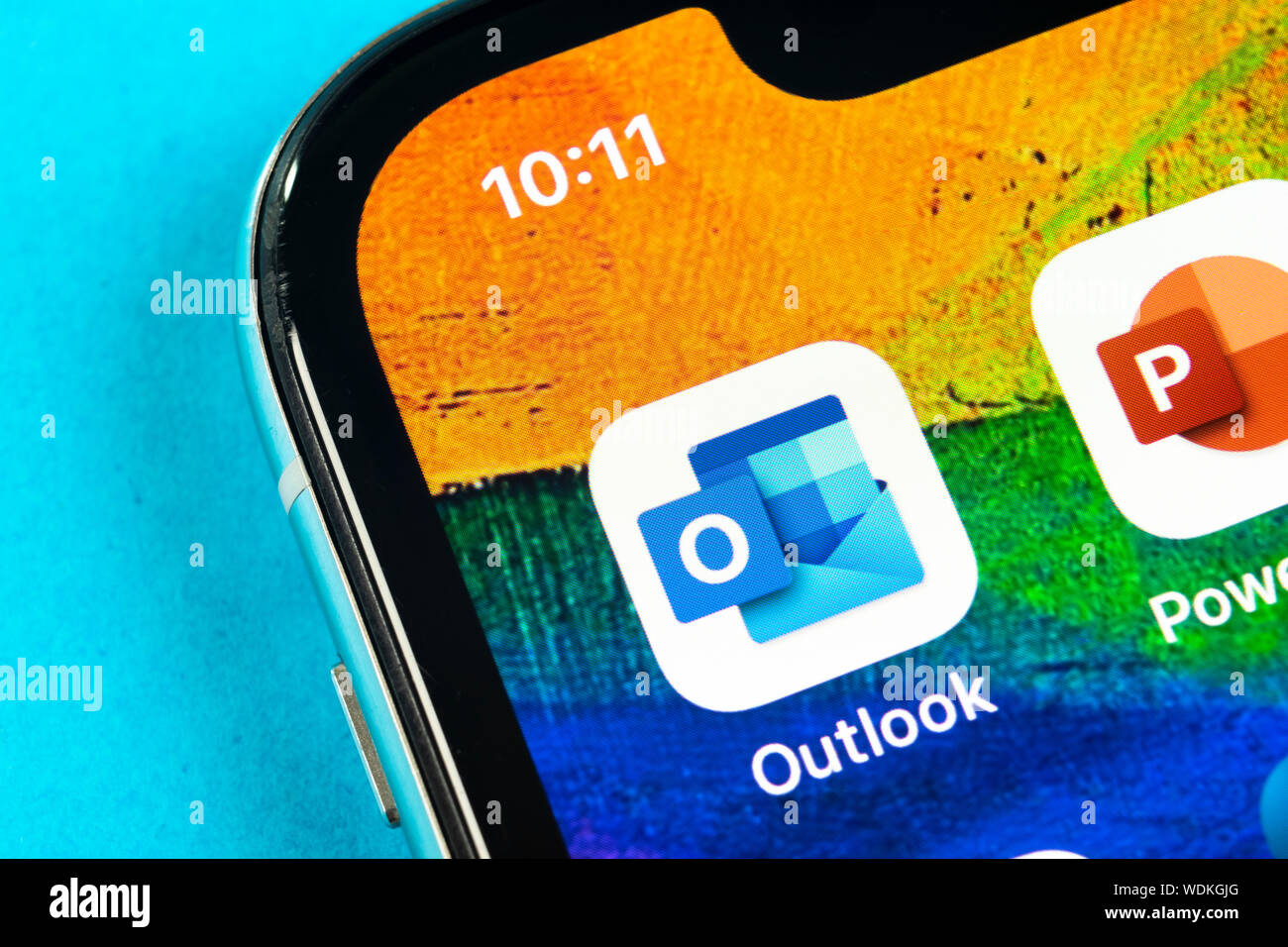 Helsinki, Finland, May 4, 2019: Microsoft Outlook office application icon  on Apple iPhone X screen close-up. Microsoft outlook app icon. Microsoft Out  Stock Photo - Alamy