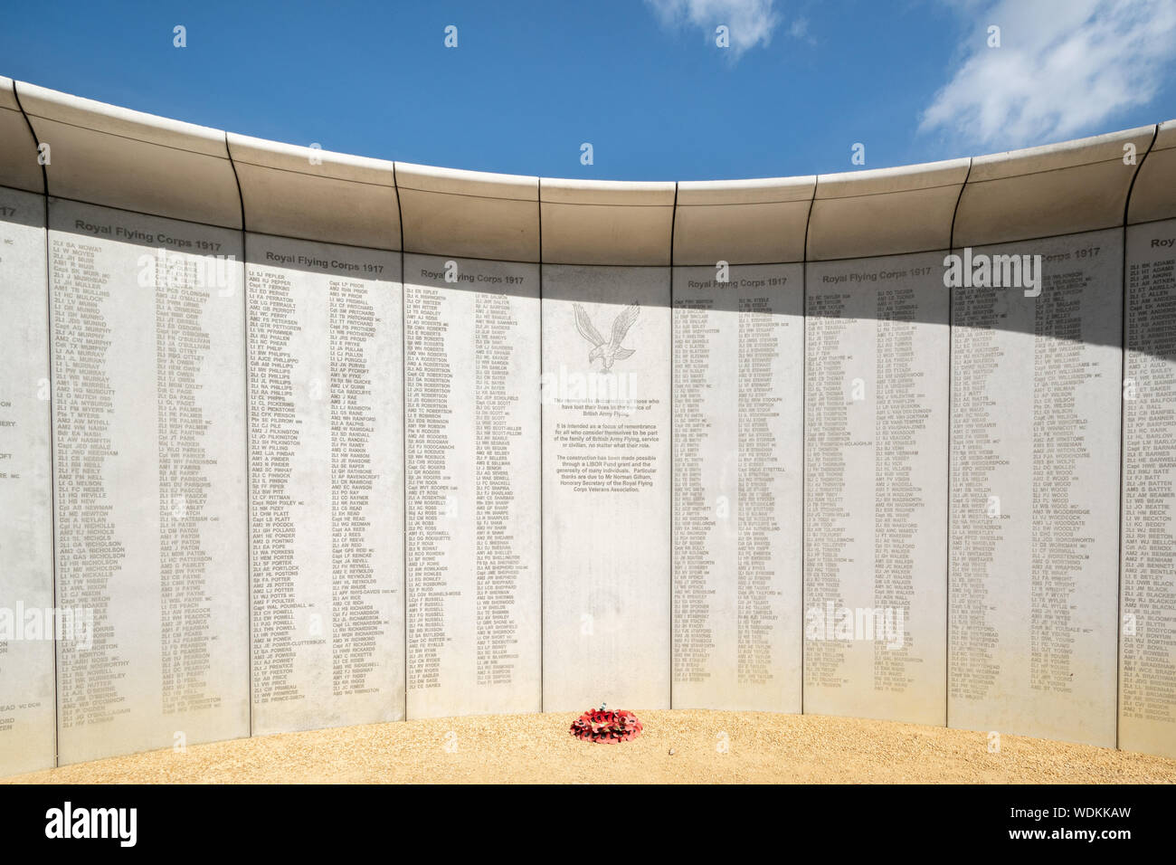 The Army Flying Museum at Middle Wallop airfield, Hampshire, UK - the new memorial to over 5000 that have died in the service of British Army Flying Stock Photo
