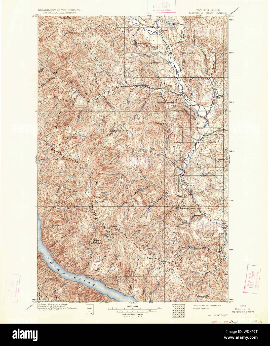 Washington map 1901 hi-res stock photography and images - Alamy
