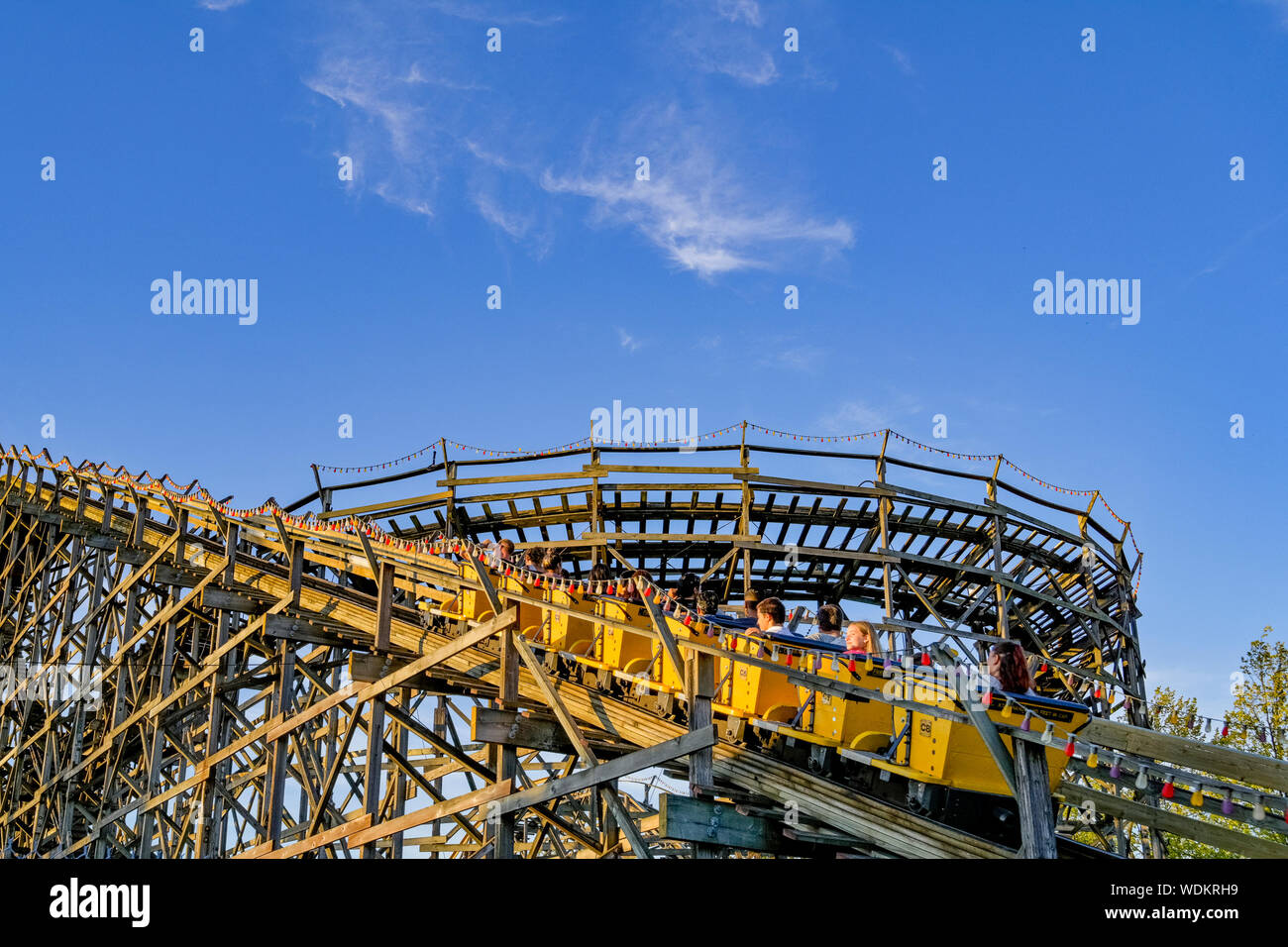Vintage wooden roller coaster, Playland, Vancouver, British Columbia ...