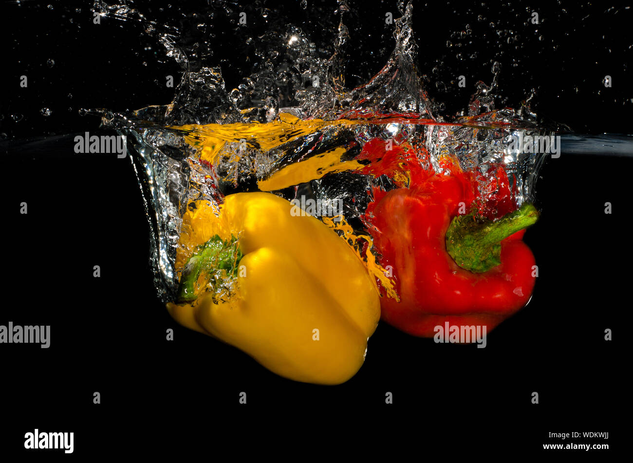 Red bell pepper splashing water hires stock photography and images Alamy
