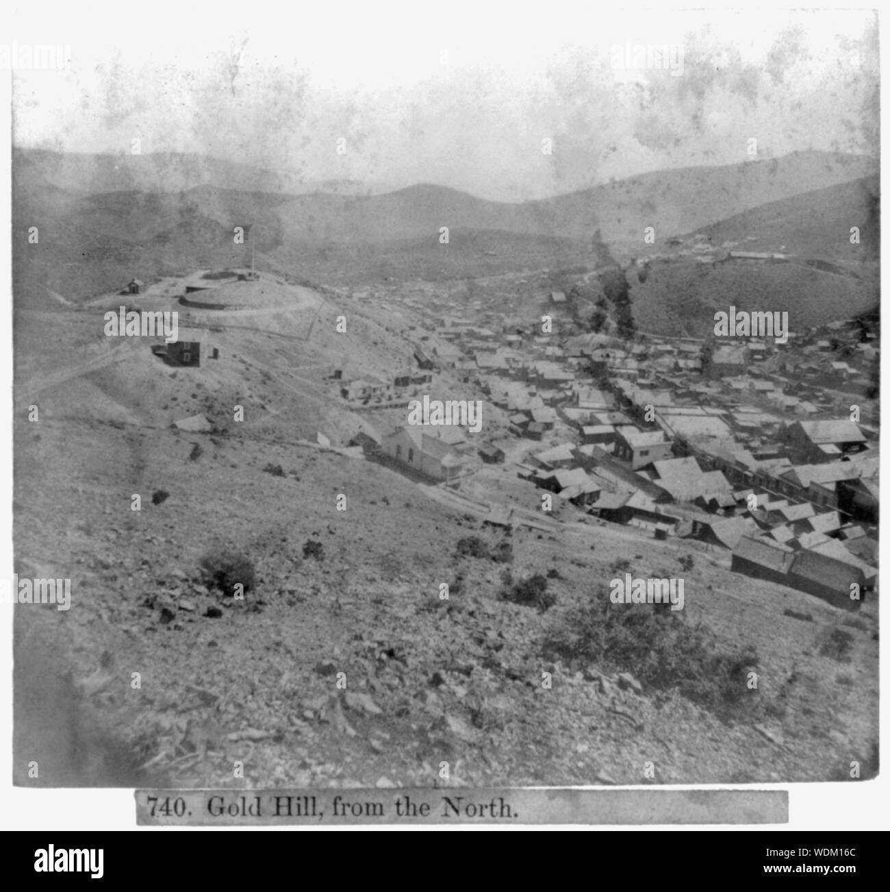Gold Hill, from the North Abstract/medium: 1 photographic print : half stereograph, albumen. Stock Photo