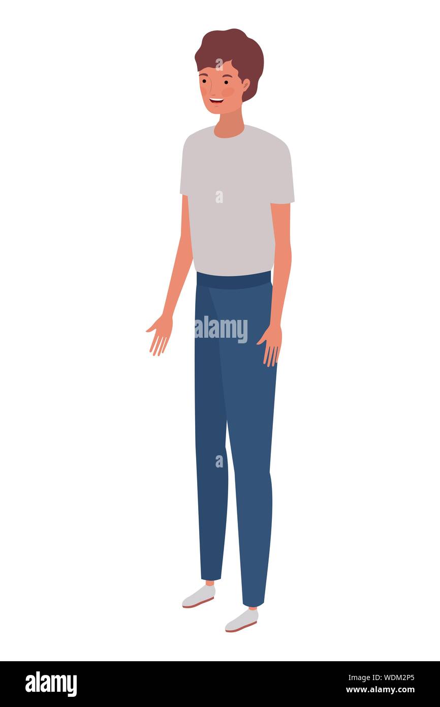 young man standing on white background Stock Vector Image & Art - Alamy