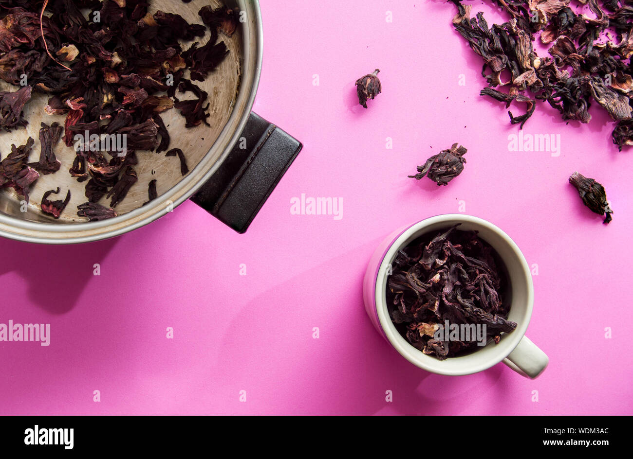 Hibiscus flower tea, also known as Agua de Jamaica, Roselle, sorrel and