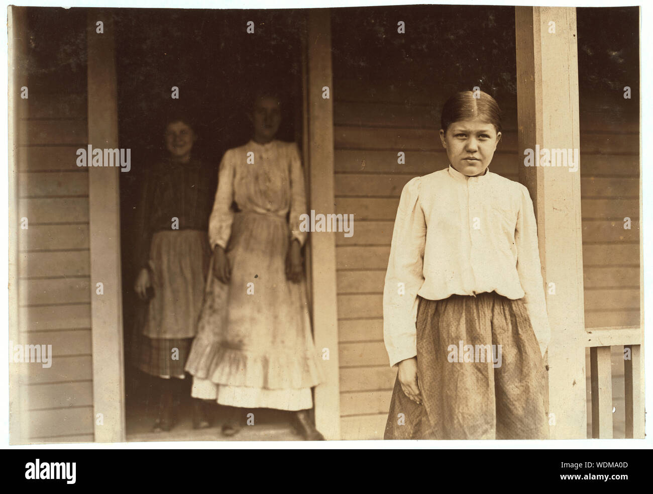 Golla Chambers, House 38 Loray Mill, Gastonia, N.C. 12 years old. In mill 3 years, spinning 2 years, weaver 1 year. Other sisters spinners. Abstract: Photographs from the records of the National Child Labor Committee (U.S.) Stock Photo