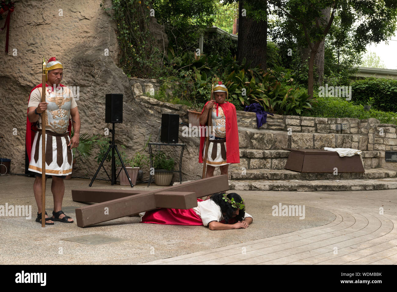 Good Friday pageant at the Oblate Mission's Lourdes Grotto in San