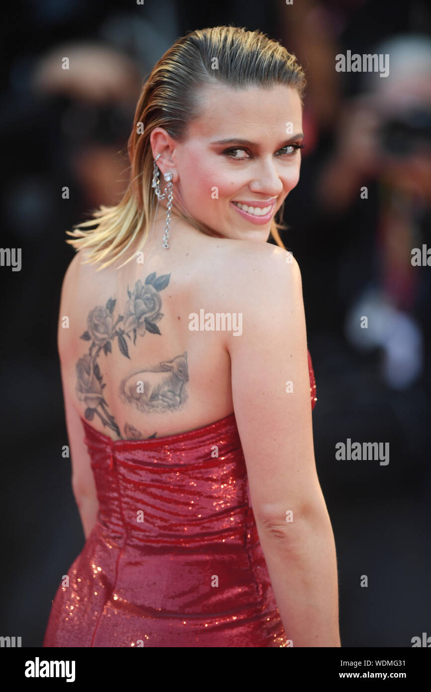 Venice, Italy. 29th Aug, 2019. American actress Scarlett Johansson attends the premiere of Marriage Story at the 76th Venice Film Festival on Thursday, August 29, 2019. Photo by Rune Hellestad/UPI Credit: UPI/Alamy Live News Stock Photo