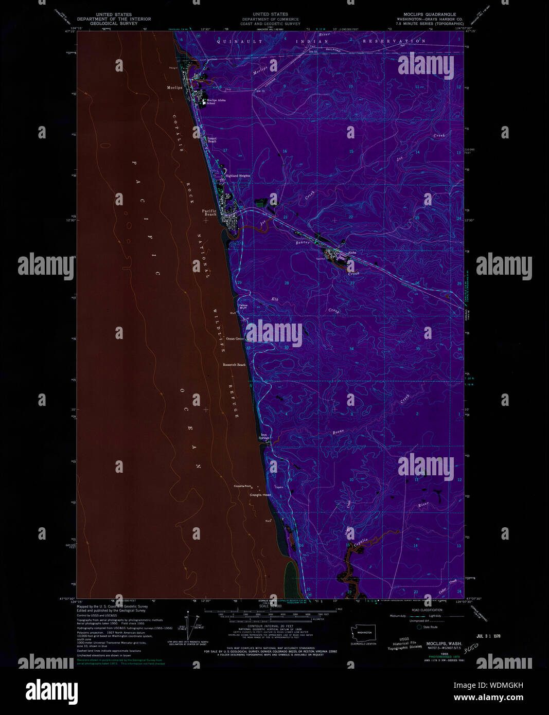 Moclips washington state map hires stock photography and images Alamy