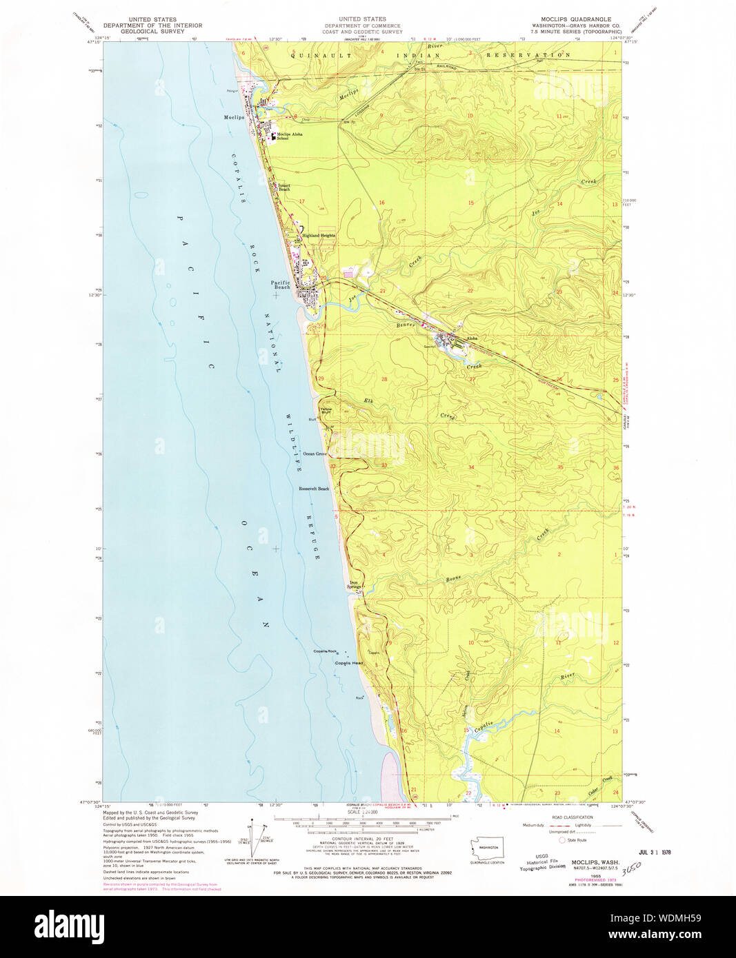Moclips washington state map hires stock photography and images Alamy
