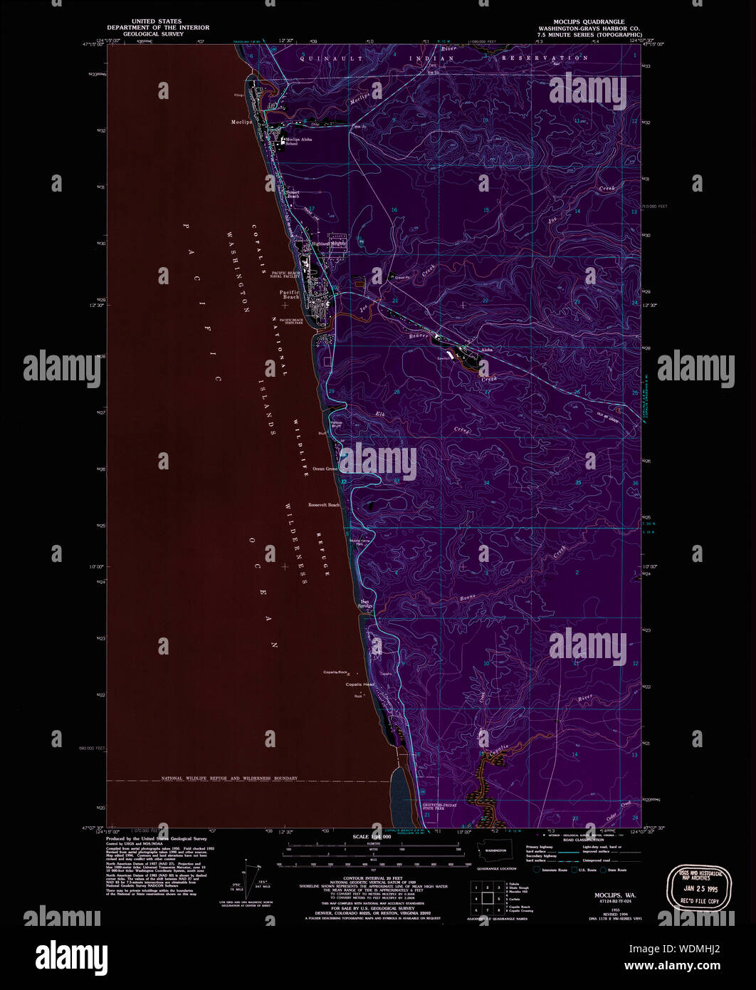 Moclips washington state map hires stock photography and images Alamy