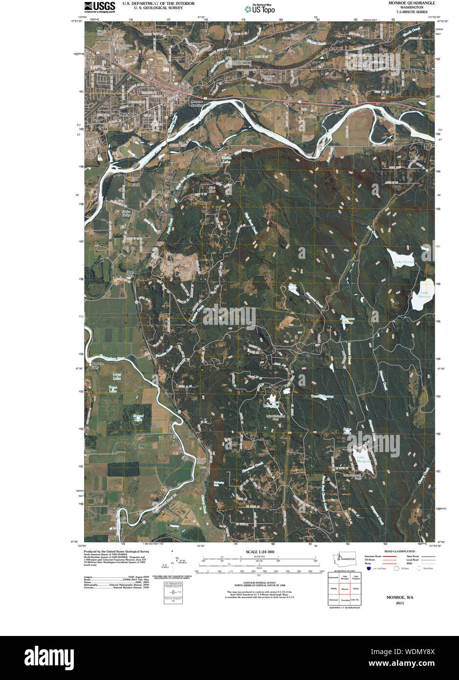 Map of monroe washington Cut Out Stock Images & Pictures Alamy