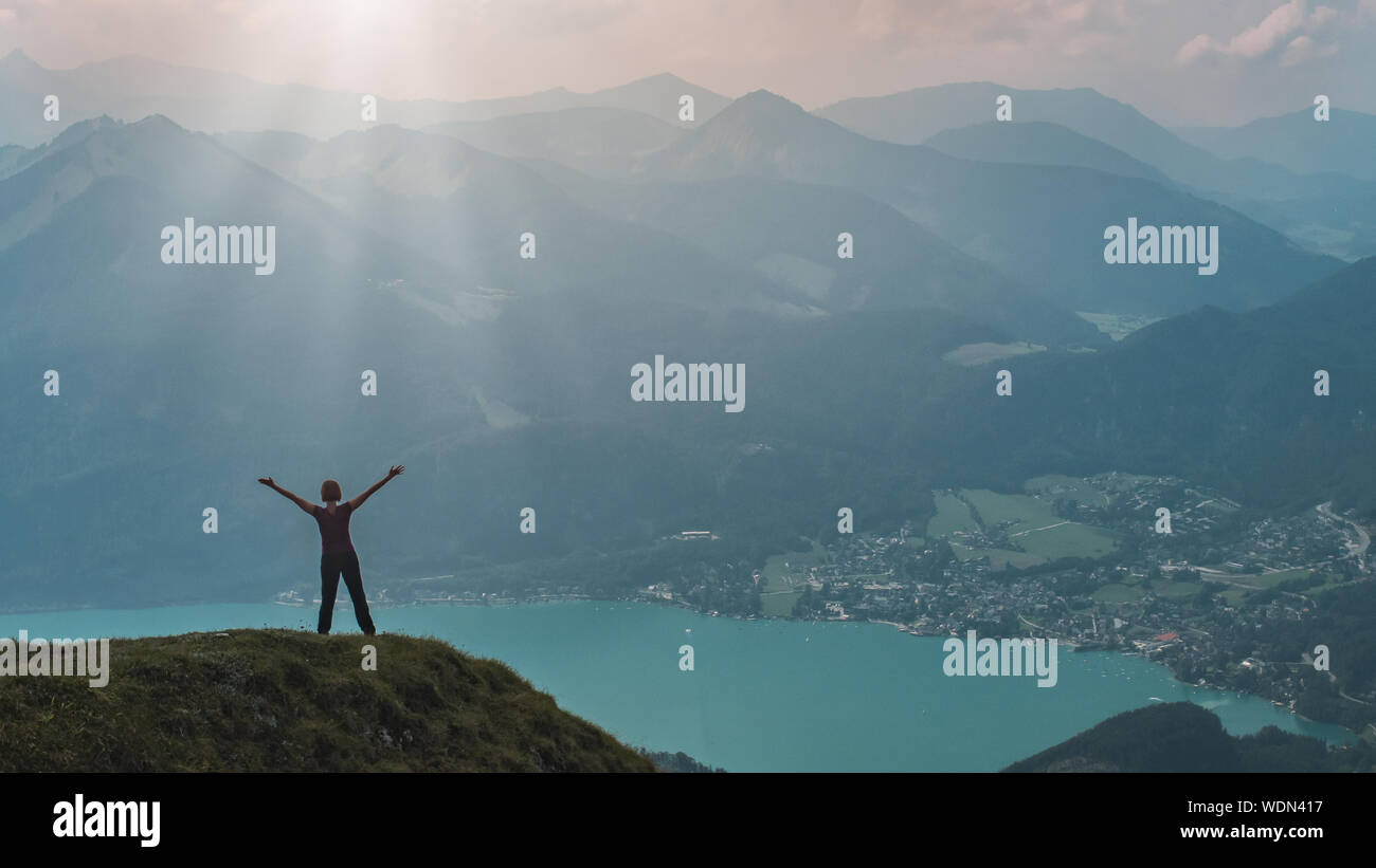 Sunbeam on the top of a mountain hi-res stock photography and images ...