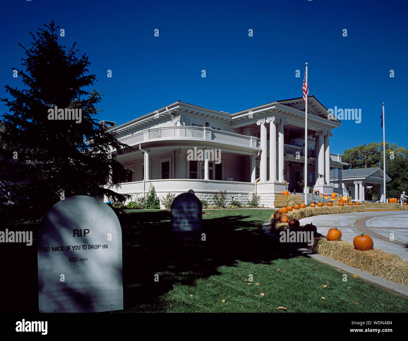 Governor's Mansion decorated for Halloween in Carson City, Nevada Stock
