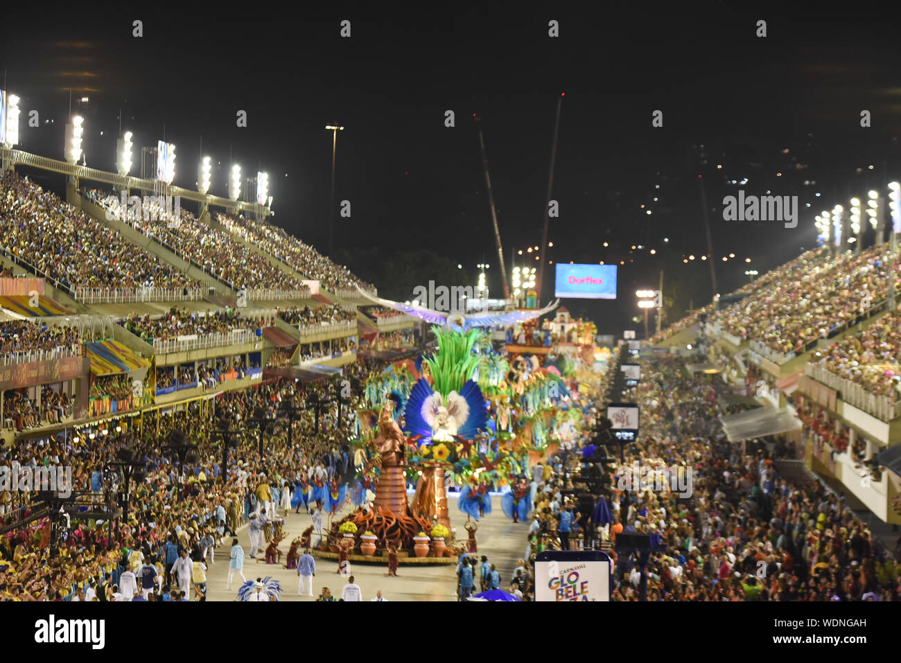 RIO DE JANEIRO, BRAZIL, MARCH, 9, 2019: parade of samba school portela sambadrome of rio de janeiro in brazil Stock Photo