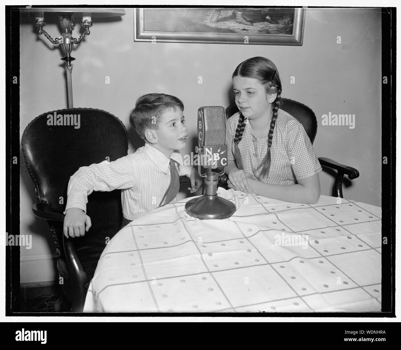 Graela and Dieter Tannenberg, children of the First Secretary of the German Embassy and Frau Tannenberg Abstract/medium: 1 negative : glass  4 x 5 in. or smaller Stock Photo