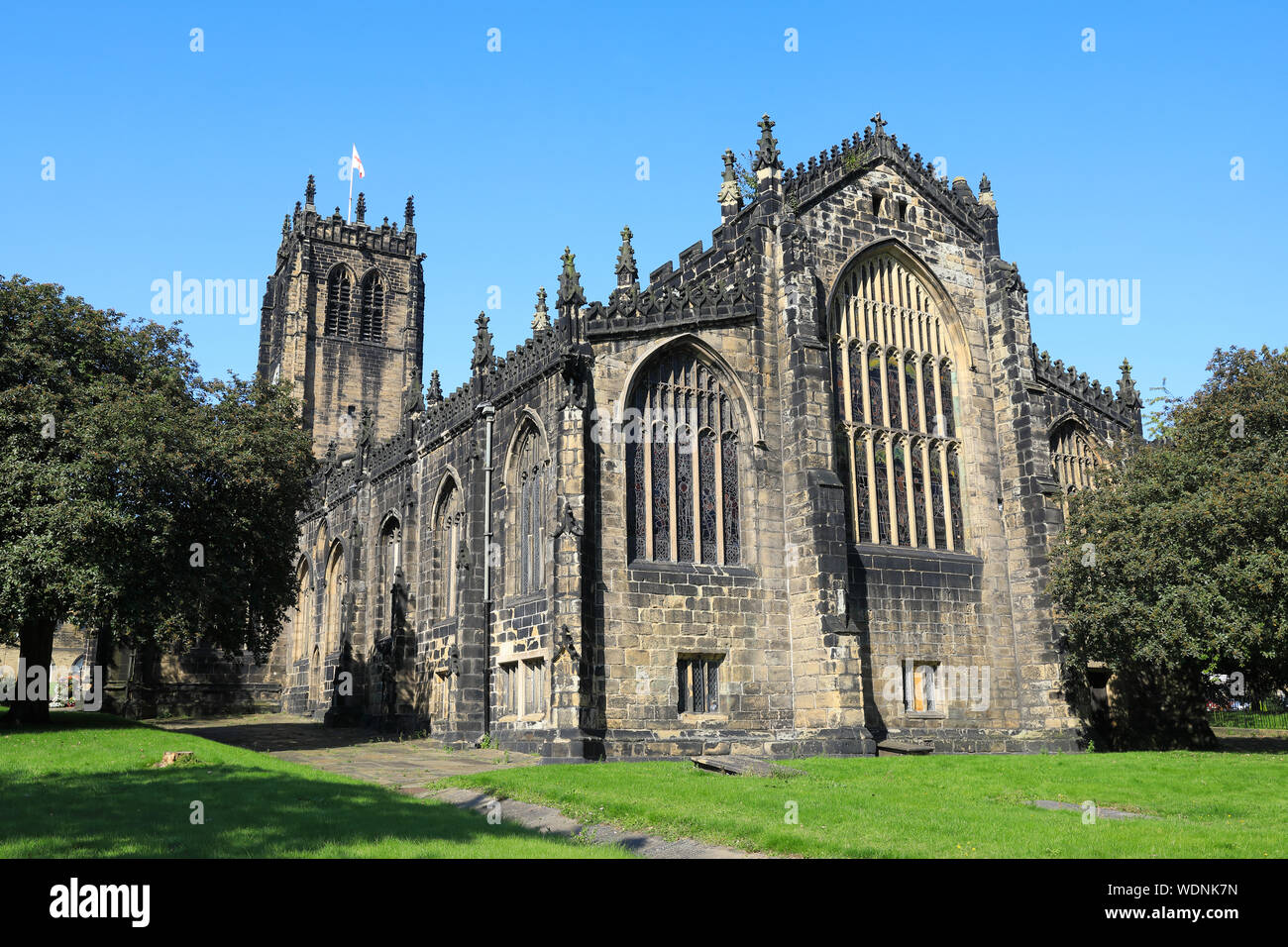 Exterior of Halifax Minster, from the east end, the church where Anne Lister of 