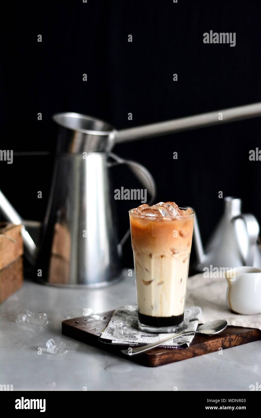 Teh C Peng In Glass On Table Stock Photo Alamy
