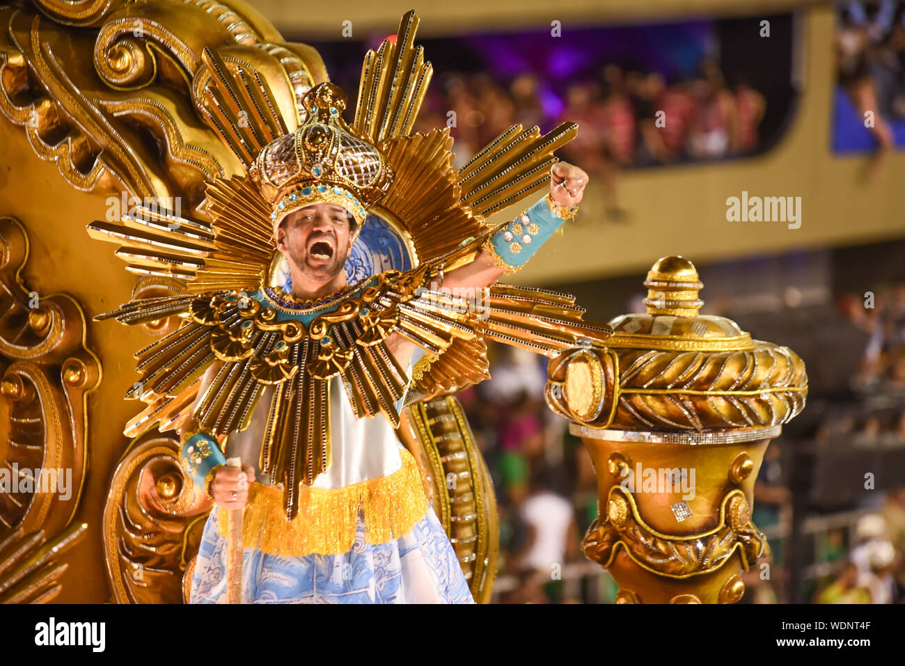 RIO DE JANEIRO, BRAZIL, MARCH, 9, 2019: parade of samba school portela ...