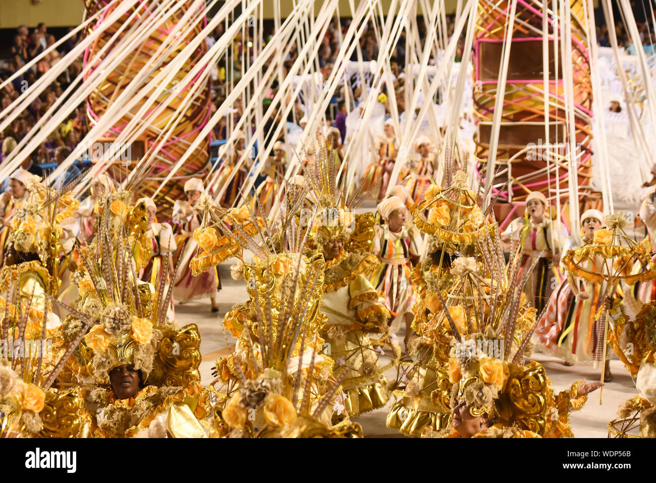 RIO DE JANEIRO, BRAZIL, MARCH, 9, 2019: parade of samba school portela ...