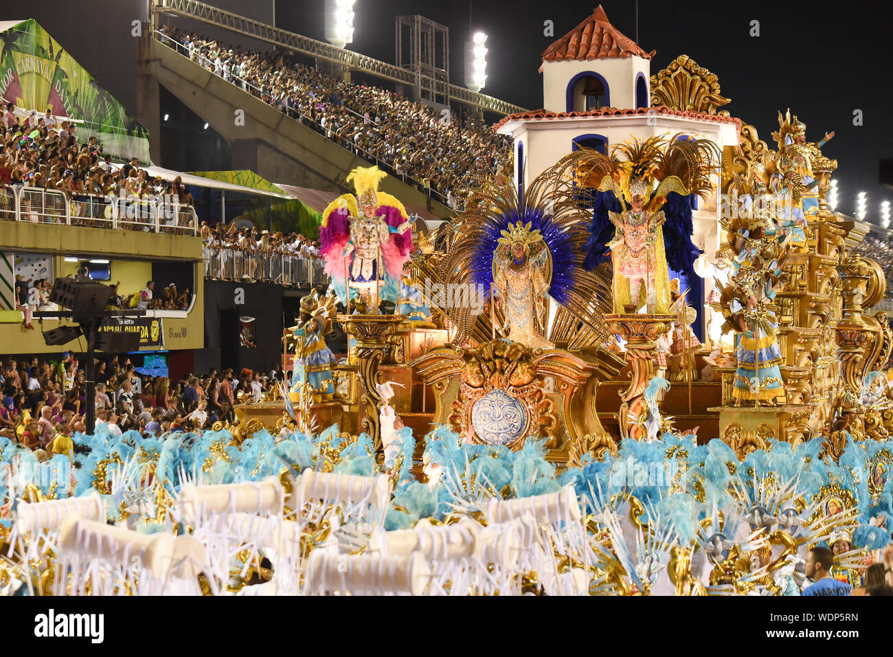 RIO DE JANEIRO, BRAZIL, MARCH, 9, 2019: parade of samba school portela sambadrome of rio de janeiro in brazil Stock Photo