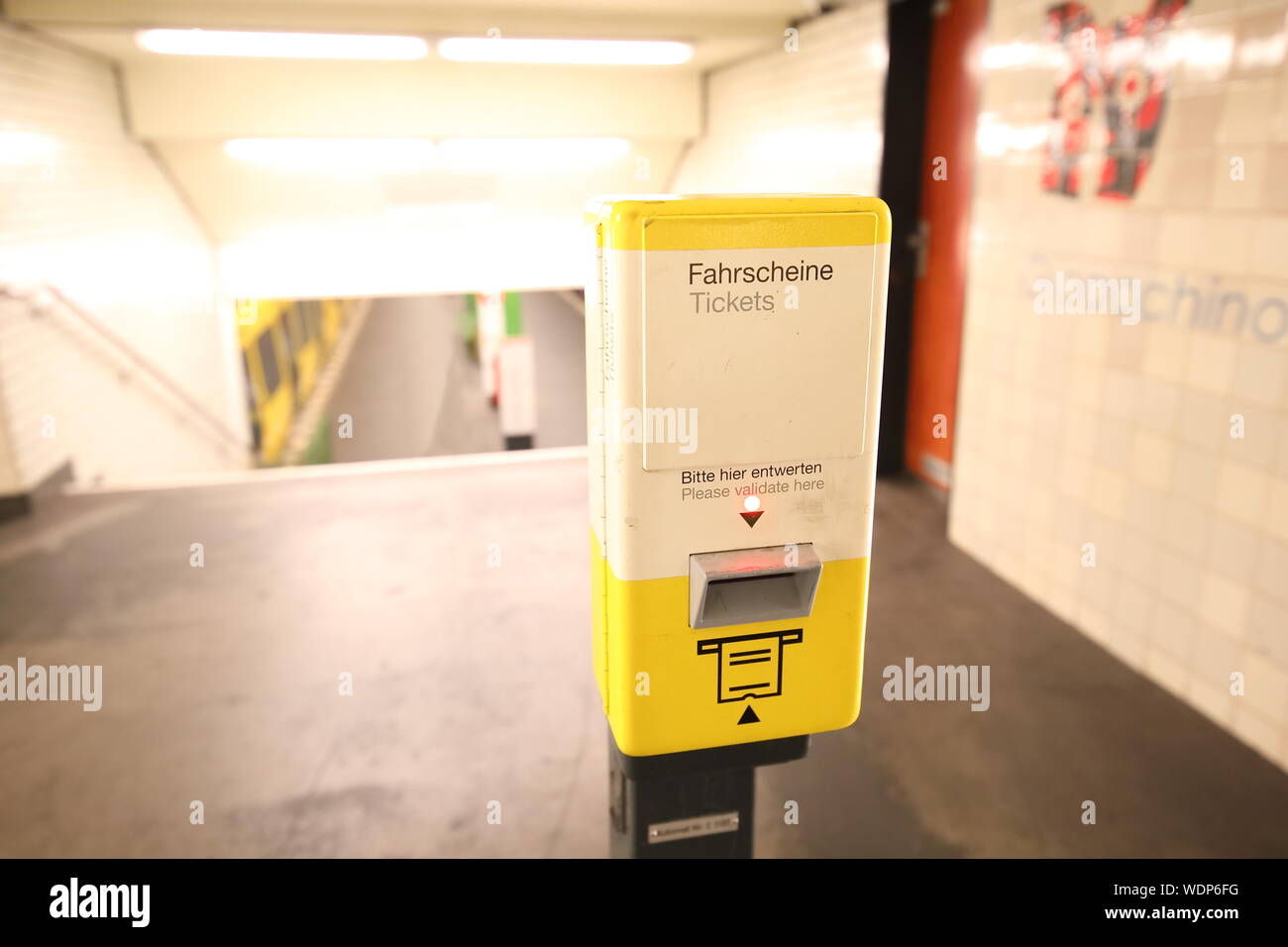 Train ticket validation machine Berlin Germany Stock Photo Alamy