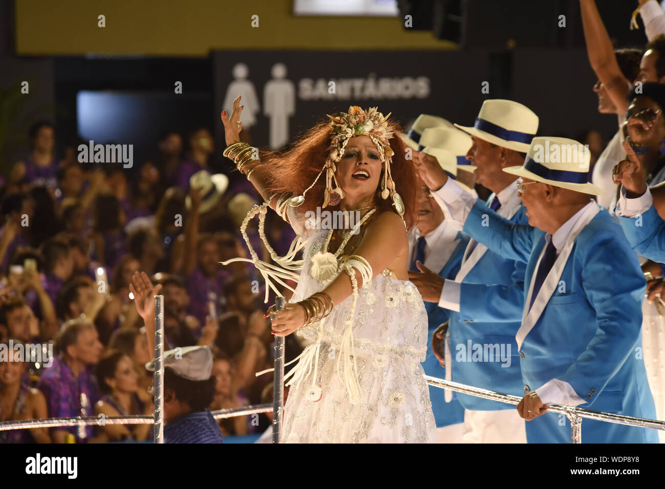 RIO DE JANEIRO, BRAZIL, MARCH, 9, 2019: parade of samba school portela ...