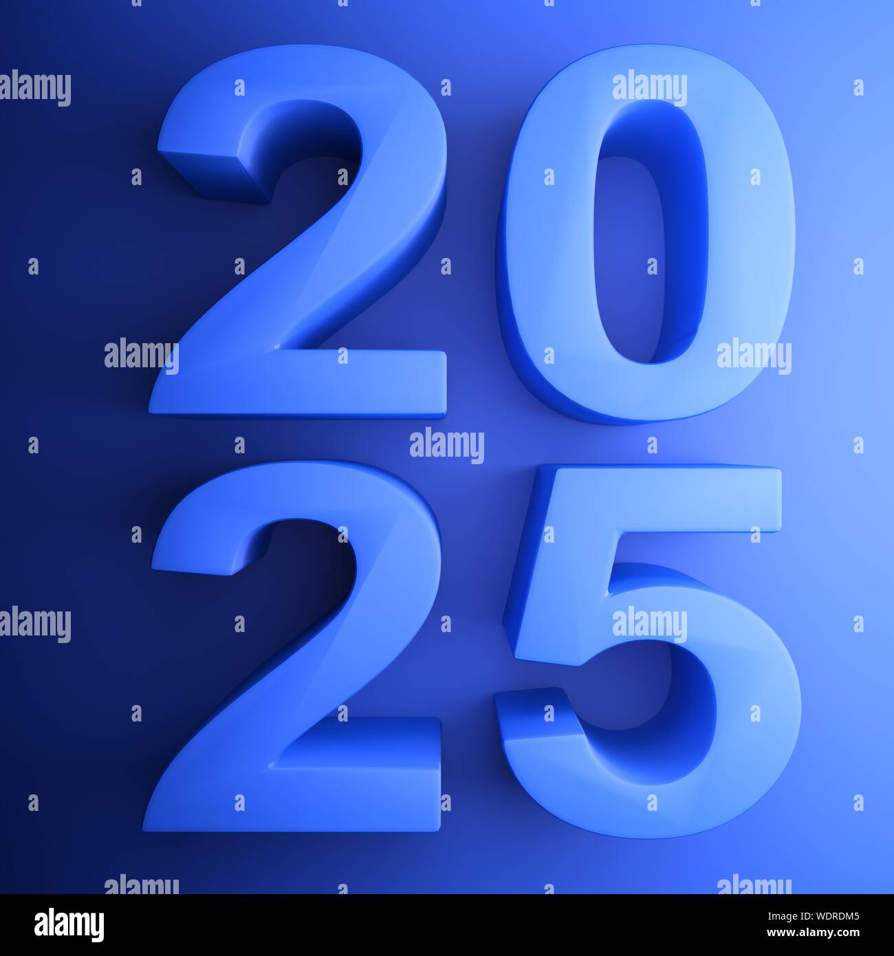 2025 blue square icon 3D rendering illustration Stock Photo Alamy