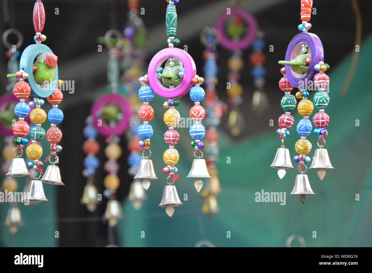 Close-up Of Colorful Hanging Decoration Stock Photo