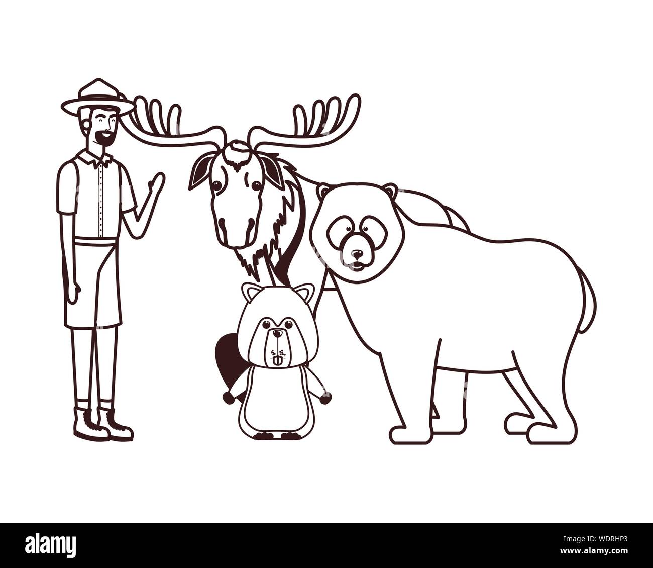 Forest ranger man cartoon design vector illustration Stock Vector Image ...