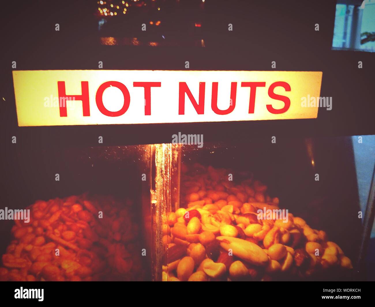 Hot Nuts For Sale At Night Stock Photo Alamy