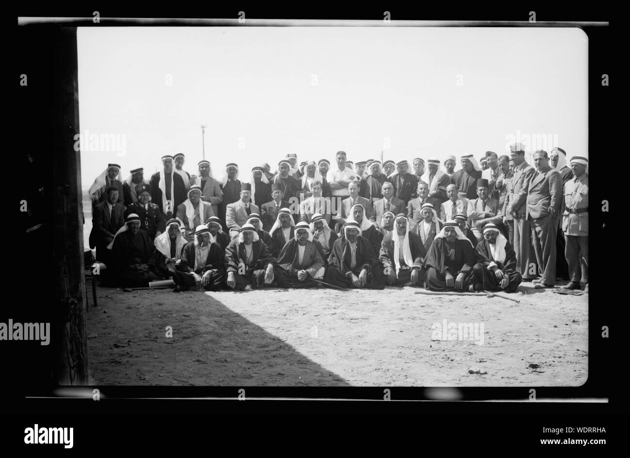 Group at Massra, near Mejdal with Earl & Aref Bey Abstract/medium: G. Eric and Edith Matson Photograph Collection Stock Photo