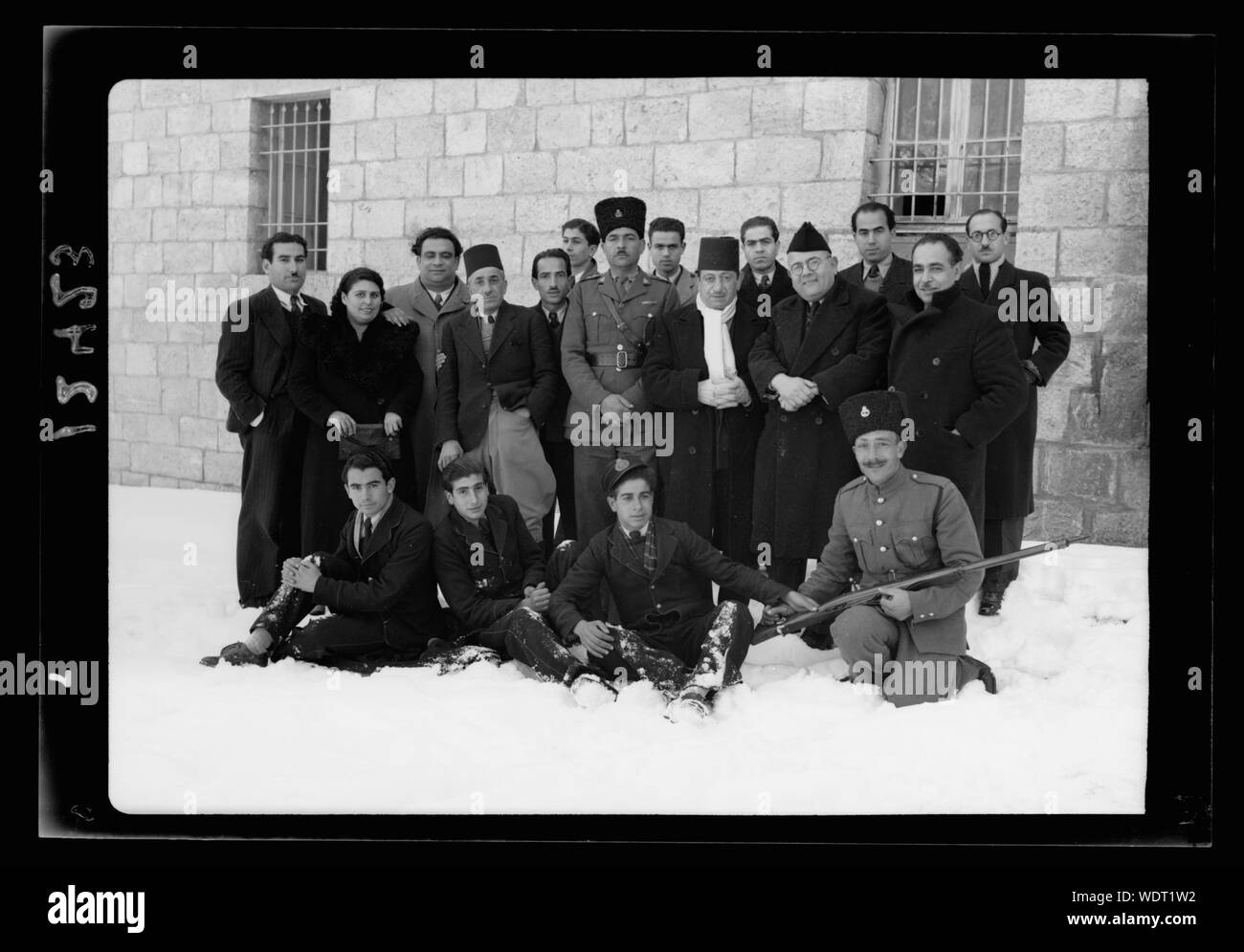 Group at the Palestine Broadcasting Service with Ajaj Eff. and Samy Shawa Abstract/medium: G. Eric and Edith Matson Photograph Collection Stock Photo