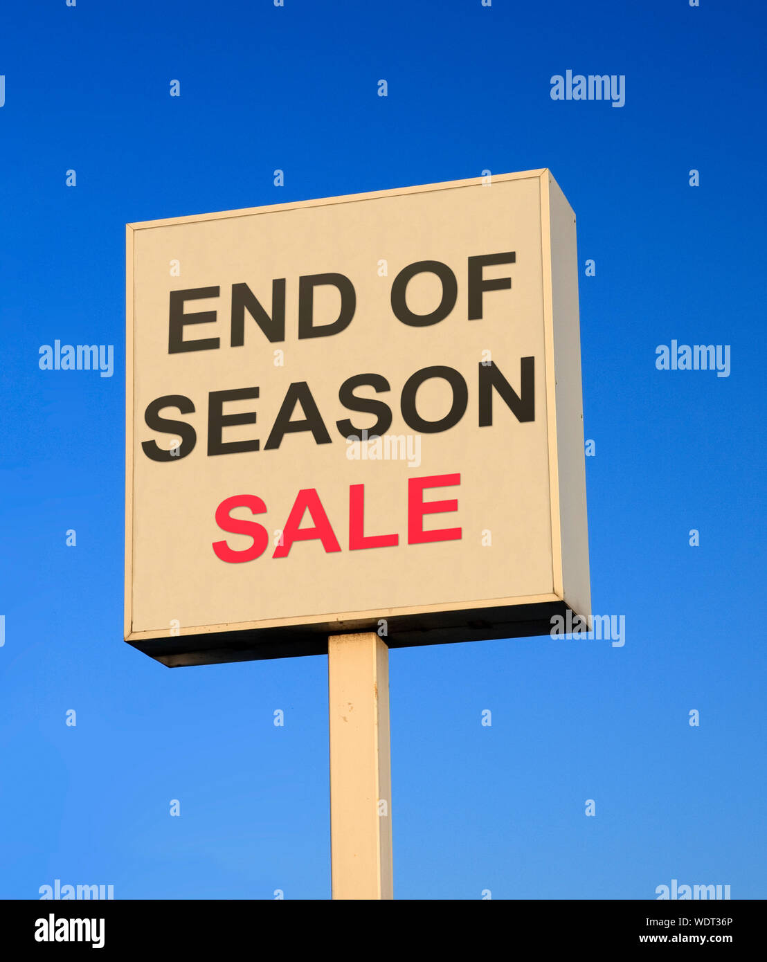 Large outdoor end of season sale sign Stock Photo Alamy