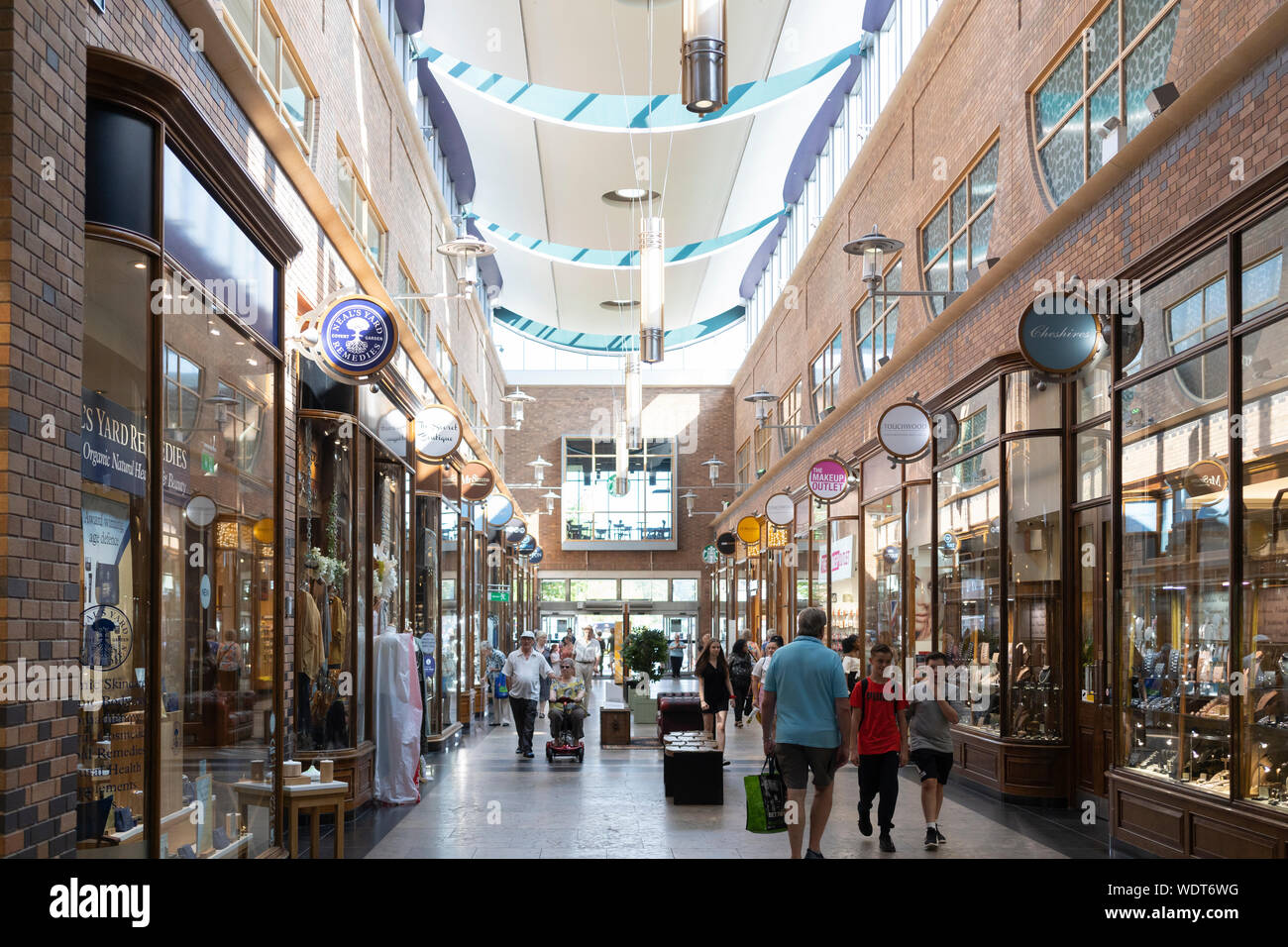 Shoppers walking through Touchwood shopping centre, Solihull Stock