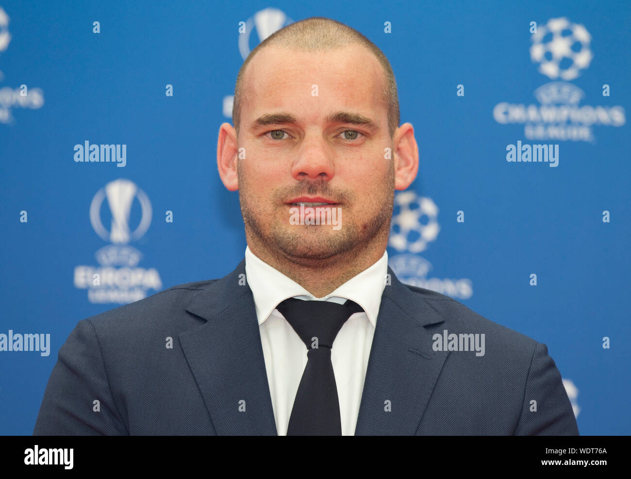 Monaco, Monaco. 29th Aug, 2019. Monaco, Monte Carlo - August 29, 2019: UEFA Champions League Group Stage Draw and Player of the Year Awards, Season Kick Off 2019-2020 with Wesley Sneijder | usage worldwide Credit: dpa/Alamy Live News Stock Photo